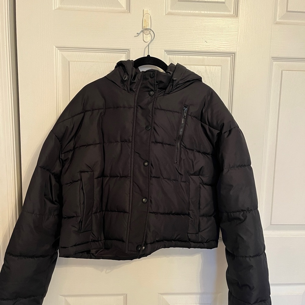 Pac Sun La Hearts Black Cropped Hooded Jacket